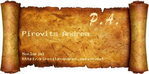 Pirovits Andrea névjegykártya